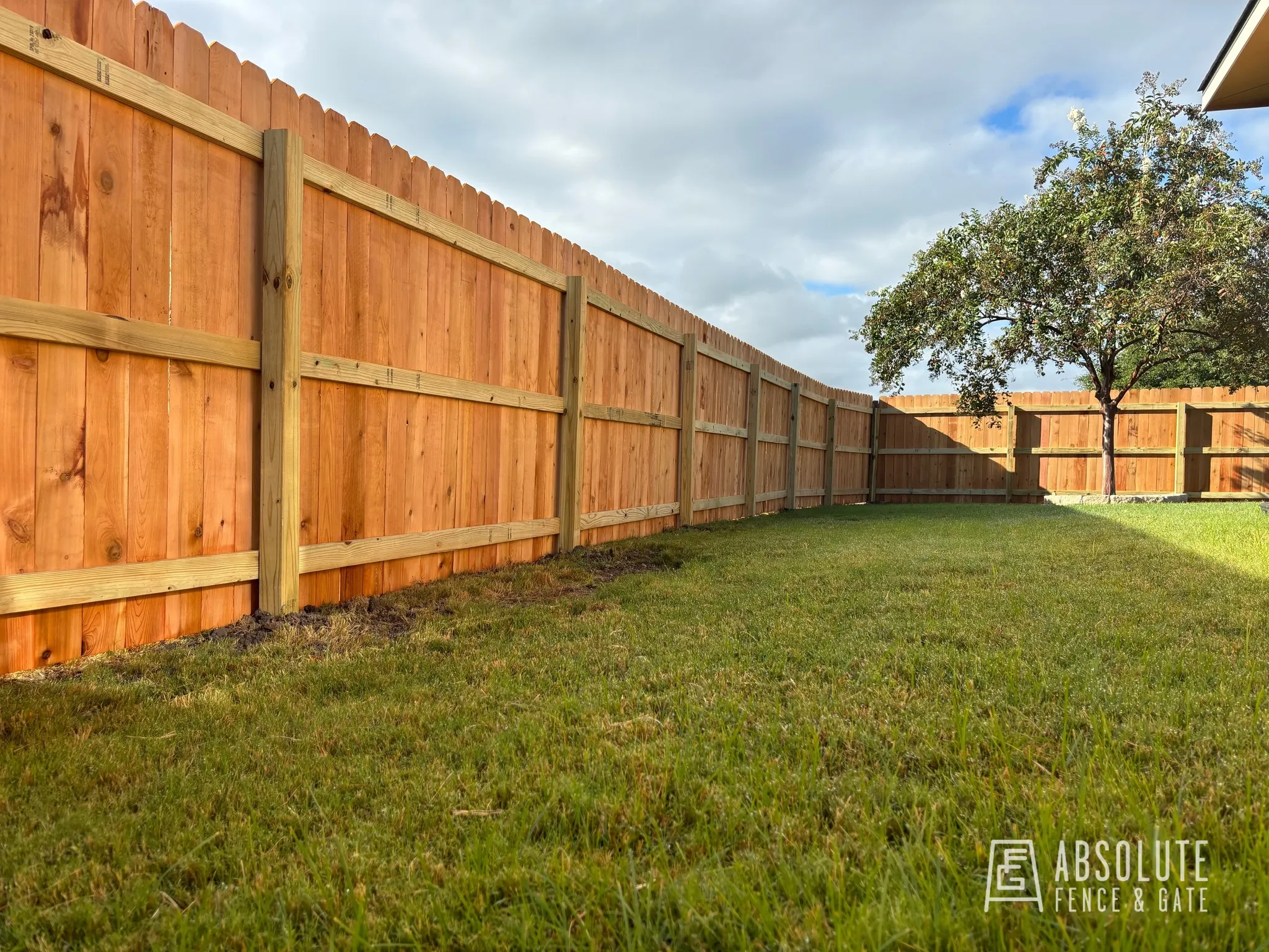 Cedar privacy fence installation by Absolute Fence & Gate in Round Rock